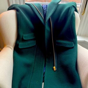 J.crew wool blend Cocoon coat in Italian stadium cloth, emerald green size 0